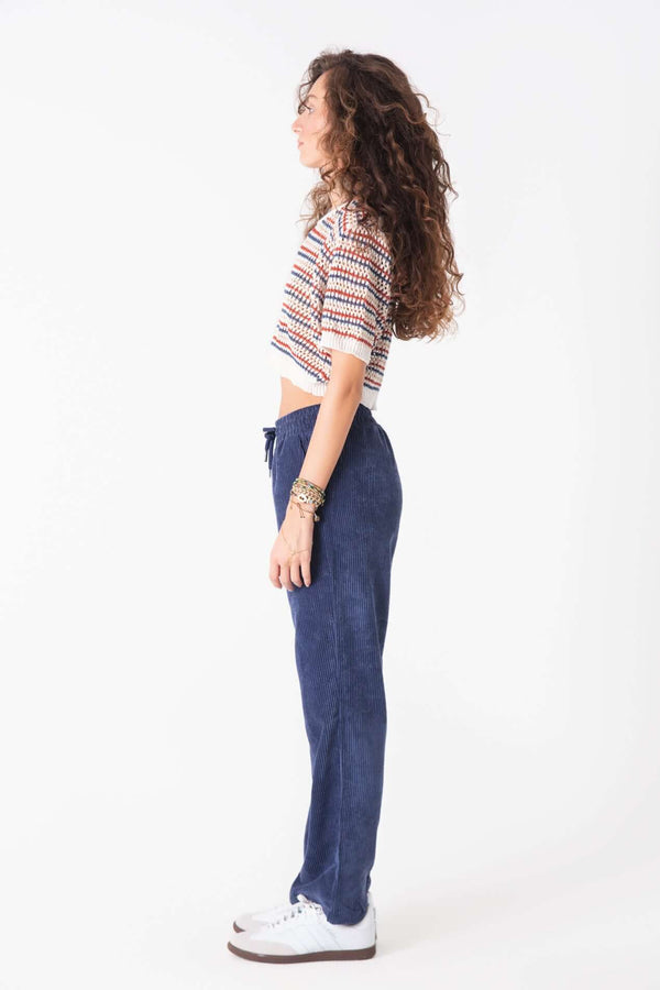 Stripped Retro Örme Crop - snugbrandwear
