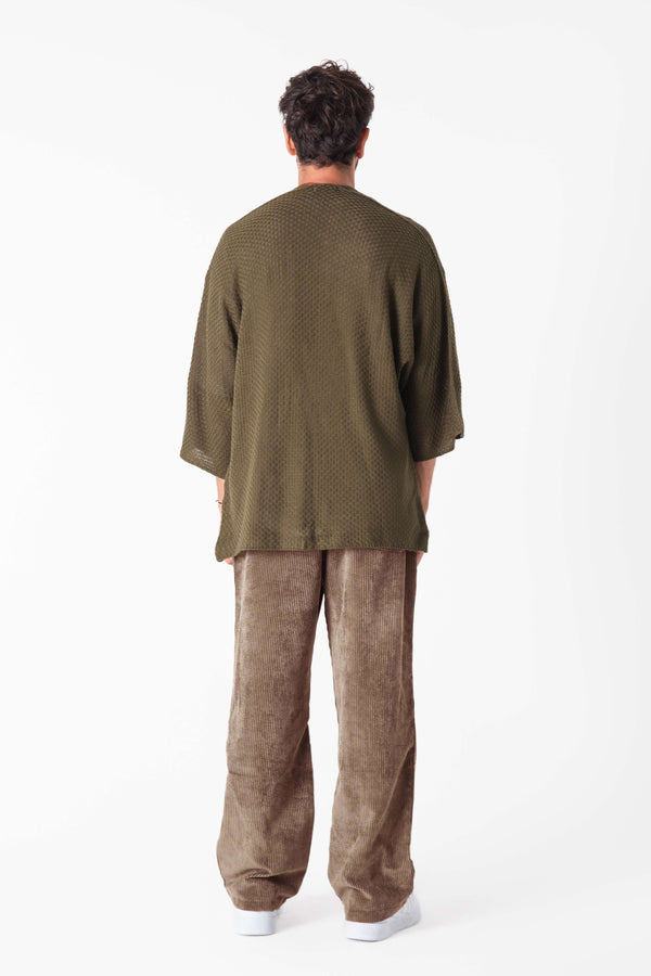 Roasted Coffee Kadife Baggy Pantolon - Erkek