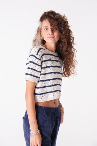 Striped Etnik Crop Top