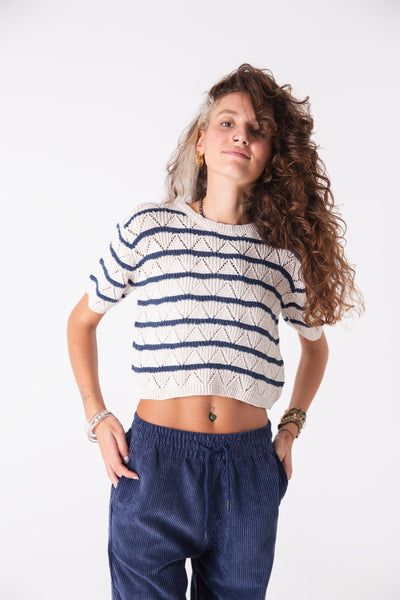 Striped Etnik Crop Top