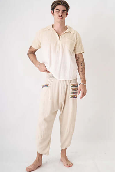 Sand Baggy Etnik Pantolon - Erkek