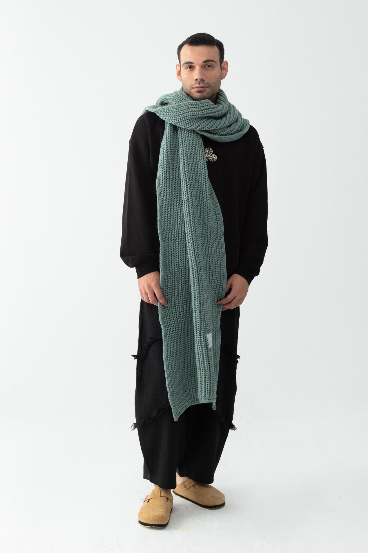Mint knitted oversize wrapper